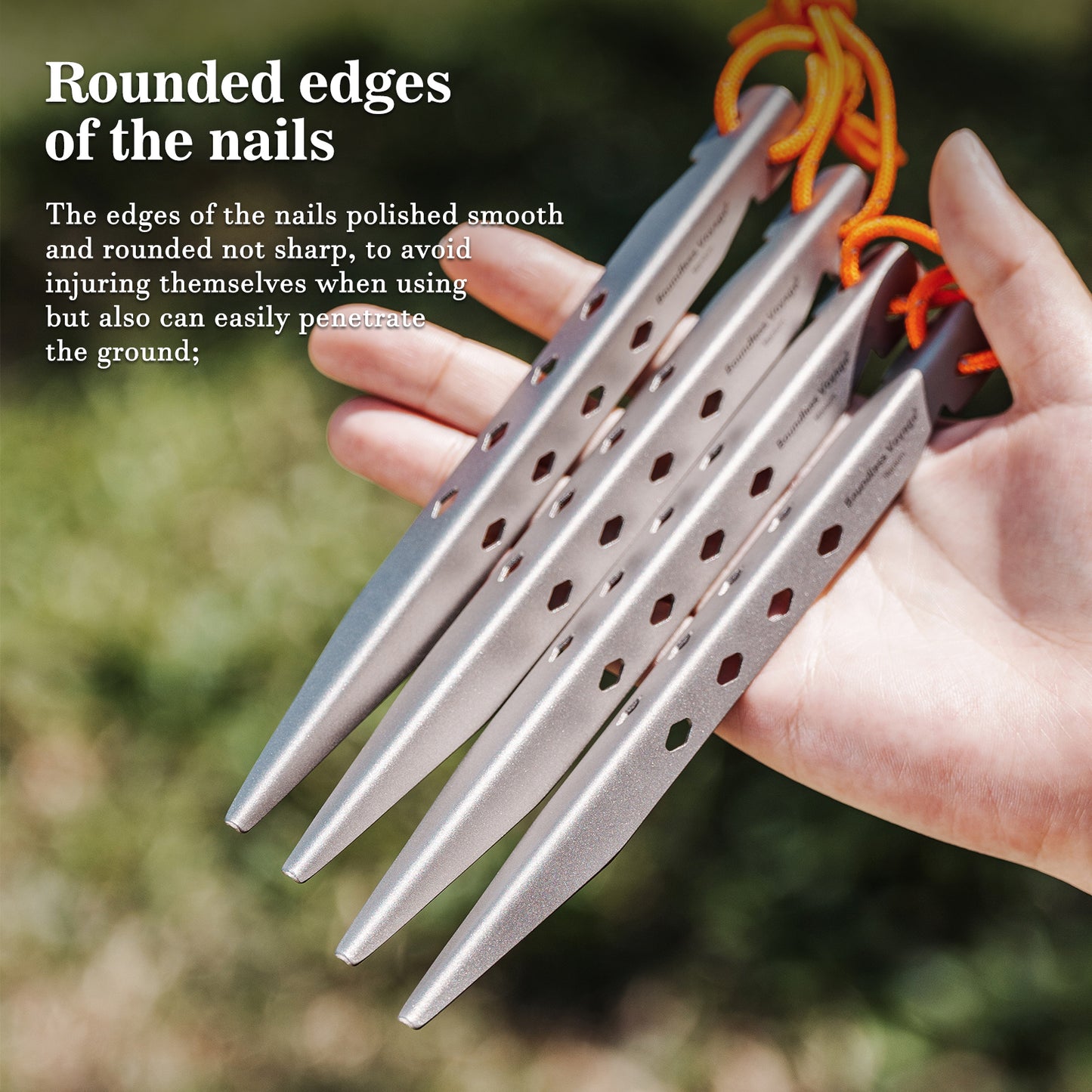 Boundless Voyage 16.5cm V-Shape Pure Titanium Tent Stakes | Ultralight Heavy Duty Ground Pegs, Outdoor Camping Accessories, 6Pcs & 8Pcs Optional Packs Ti4007P