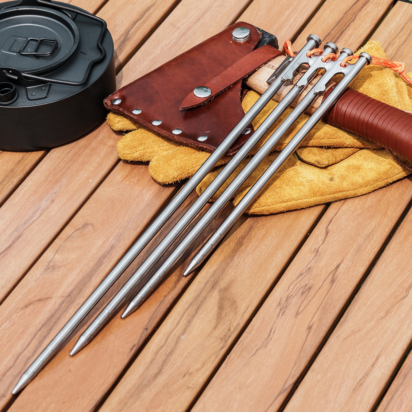 Boundless Voyage Multi-Size Titanium Alloy Tent Stakes | Ultralight Heavy Duty Ground Pegs, Portable Camping Accessories, 24cm/30cm/35cm/40cm, 6Pcs Pack Ti4015P