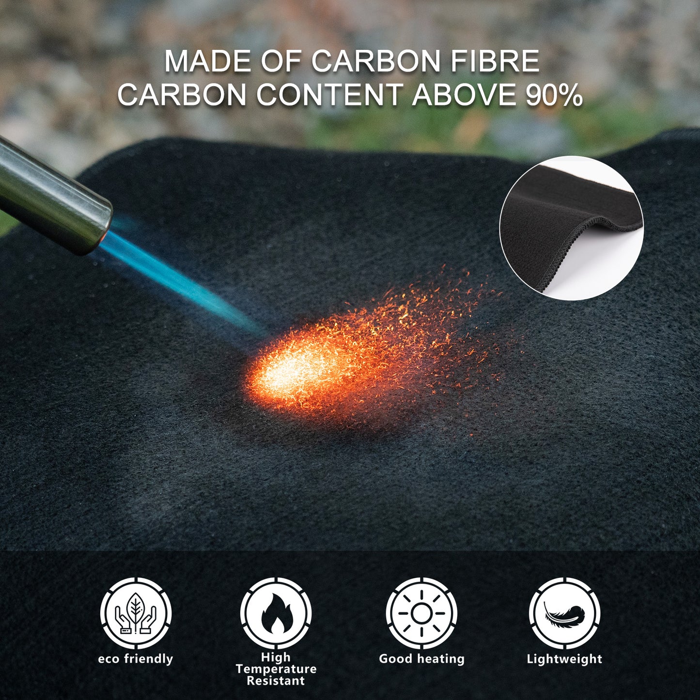 Boundless Voyage Fire Blanket for Heat Resistant Welding Blanket 1472°F Flame Retardant Carbon Felt for Grill Stove Soldering Protection BV1037/BV1038