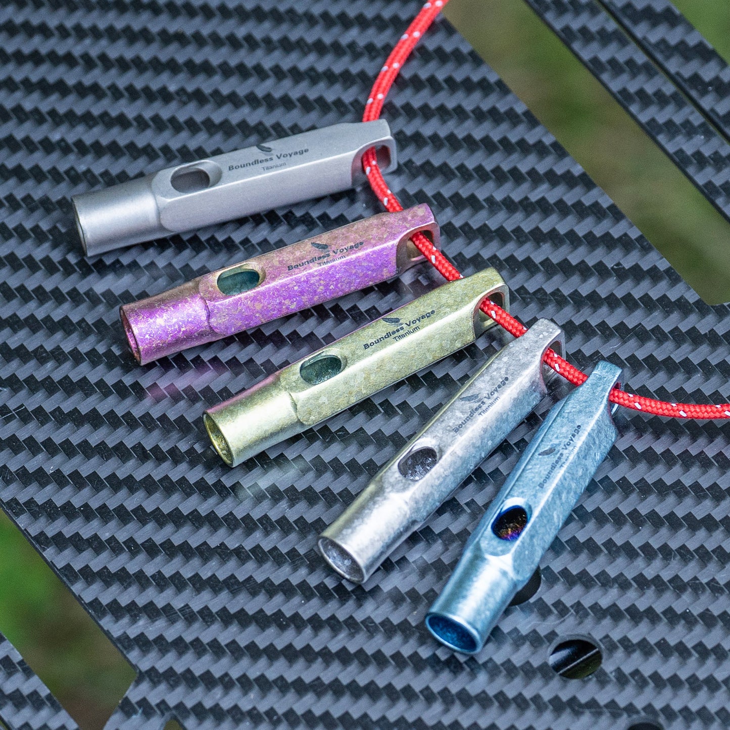 Boundless Voyage Titanium Whistle Emergency Survival Safety Whistles with Lanyard Loud for Outdoor Camping Hiking Coaches Training Sports Keychain Whistle  Ti9015O