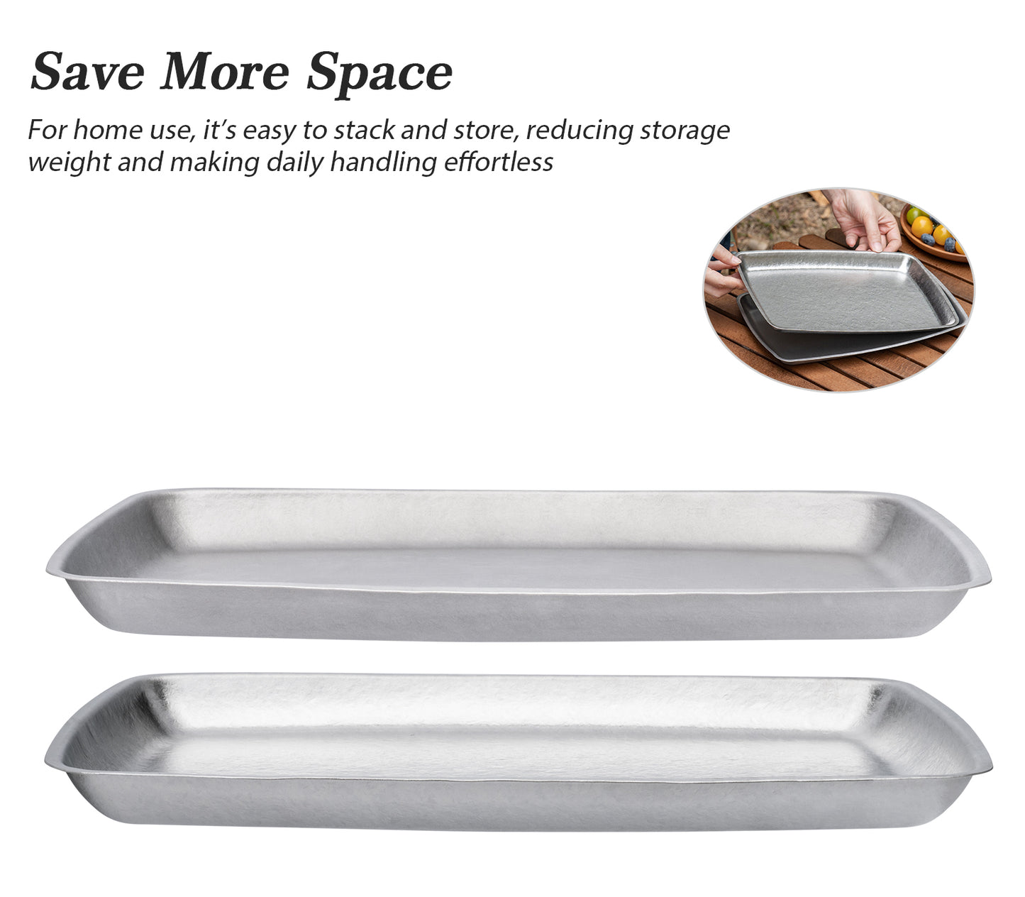 Boundless Voyage Pure Titanium Square Plate | Lightweight Heat-Resistant Portable Camping Tray, Dishwasher Safe Tableware for Home, Picnic & BBQ Ti1149T