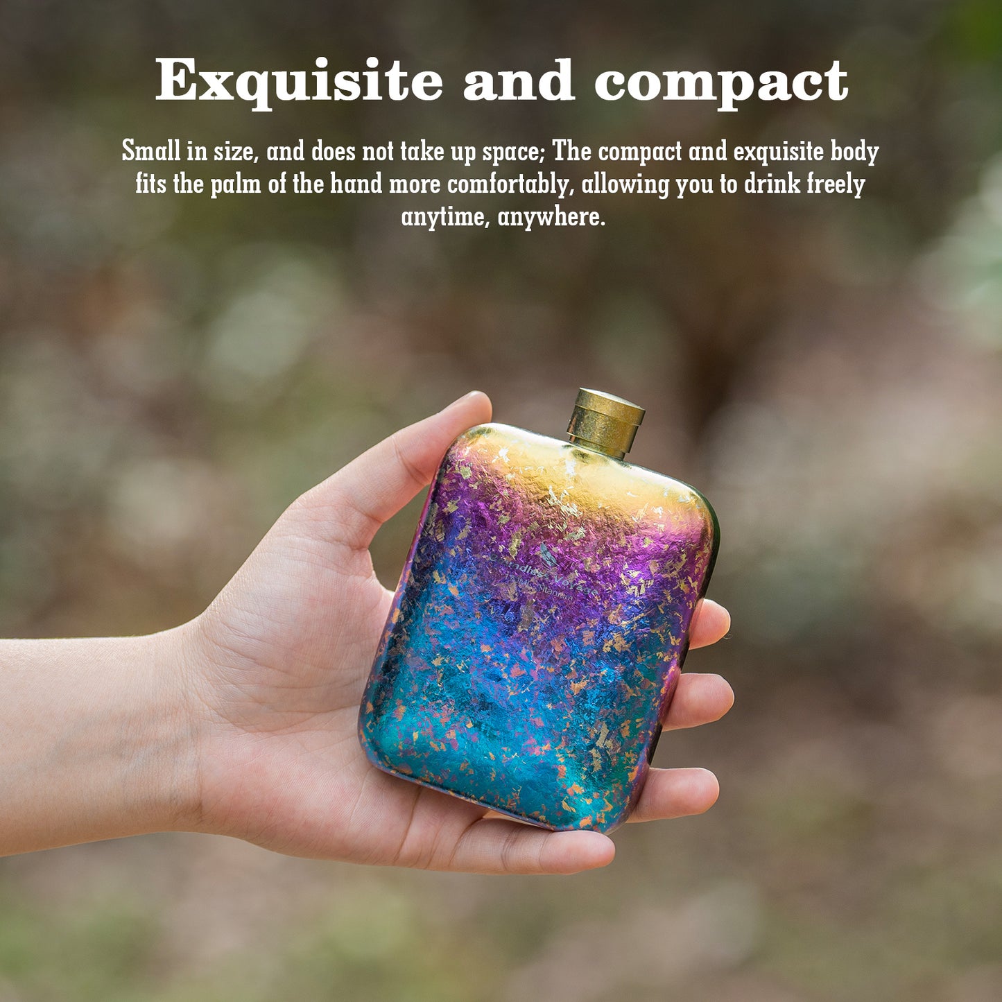 Boundless Voyage Titanium Hip Flask 170ml Small Liquor Flask Bottle for Whiskey Vodka Wine Portable Travel Outdoor Ultralight Pocket Drinkware for Men & Women Ti3263D