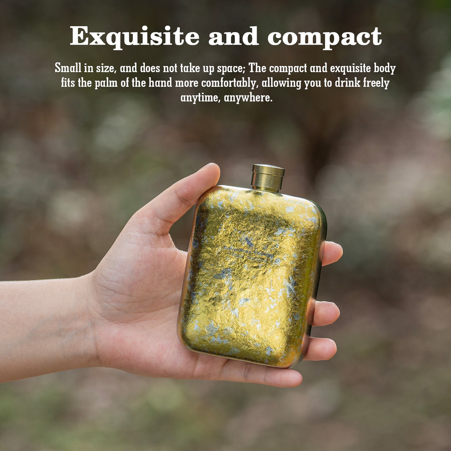 Boundless Voyage Titanium Hip Flask 170ml Small Liquor Flask Bottle for Whiskey Vodka Wine Portable Travel Outdoor Ultralight Pocket Drinkware for Men & Women Ti3263D