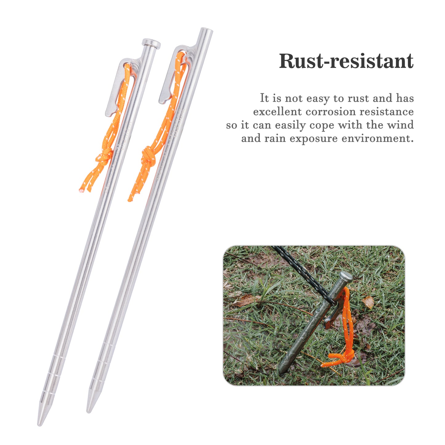 Boundless Voyage Multi-Size Titanium Alloy Tent Stakes | Ultralight Heavy Duty Ground Pegs, Portable Camping Accessories, Sizes 20/24/30/35/40cm, 4Pcs & 6Pcs Optional Sets Ti4012P