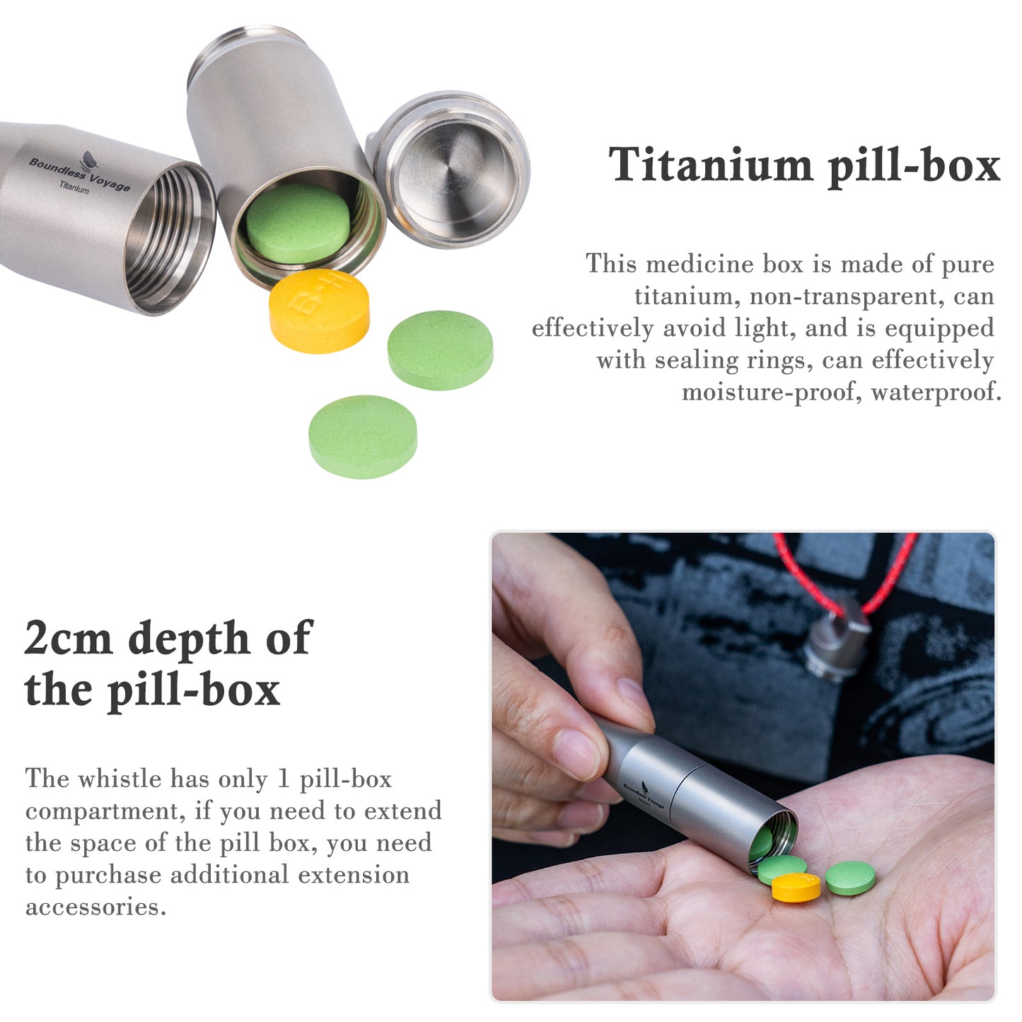 Boundless Voyage Titanium Whistle Emergency Survival Safety Whistles with Lanyard Loud for Outdoor Camping Hiking Coaches Training Sports Keychain Whistle Signaling Tool Ti9017O