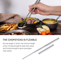 Boundless Voyage Foldable Telescopic Titanium Chopsticks Outdoor Camping Travel Picnic Folding Tableware Cutlery Titanium Camping Utensils Ti1004T