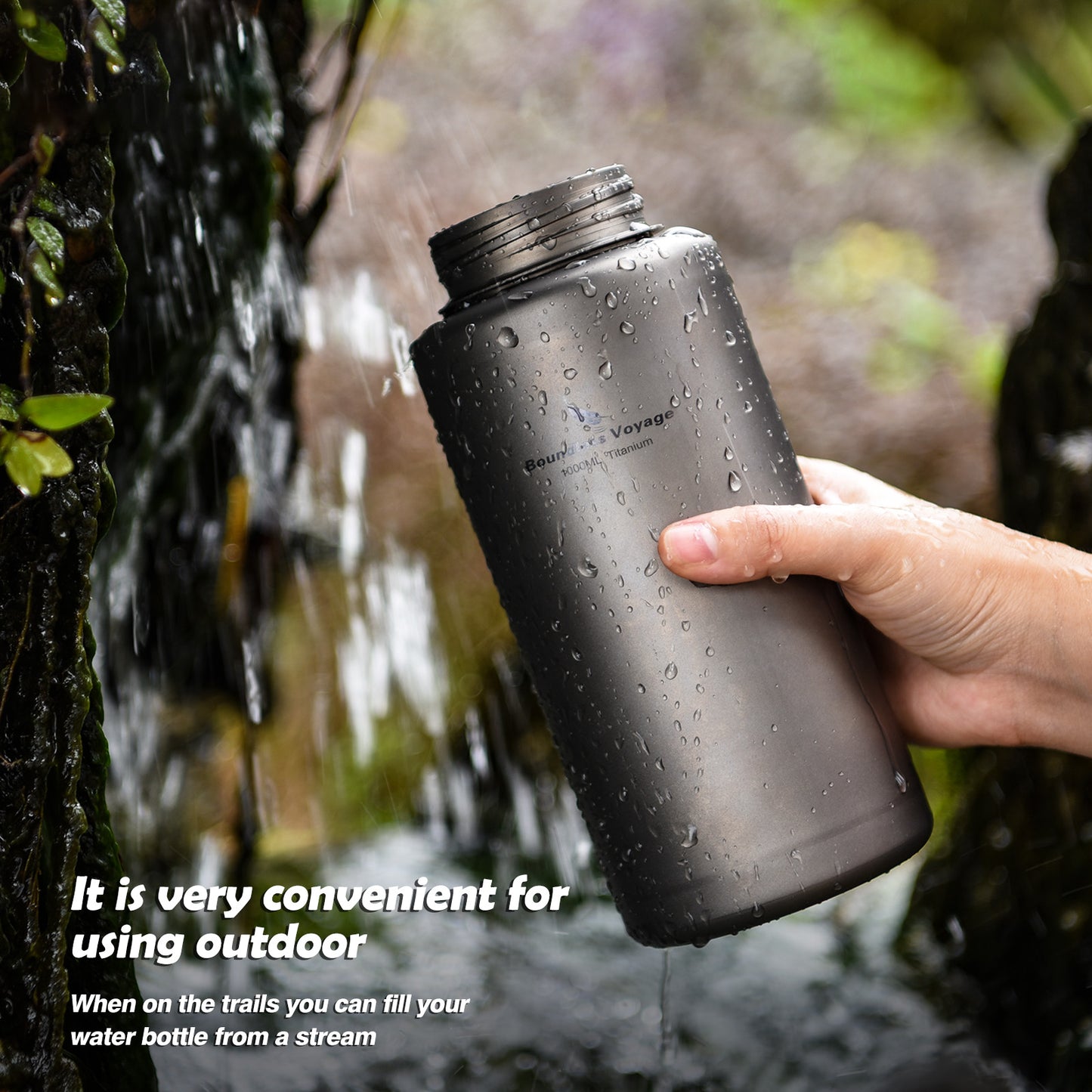 Boundless Voyage Titanium Bottle 1 Liter Single-layer Sports Water Bottle Ultralight Leakproof Drinkware for Outdoor Camping Hiking Ti3013D