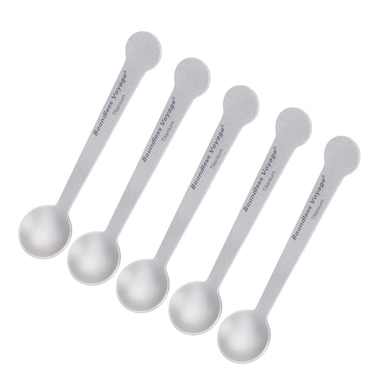 Boundless Voyage Pure Titanium Mini Coffee Spoon | Ultralight Small Stirring Spoon for Sugar, Jam, Tea & Dessert, Party Tableware Ti1040T