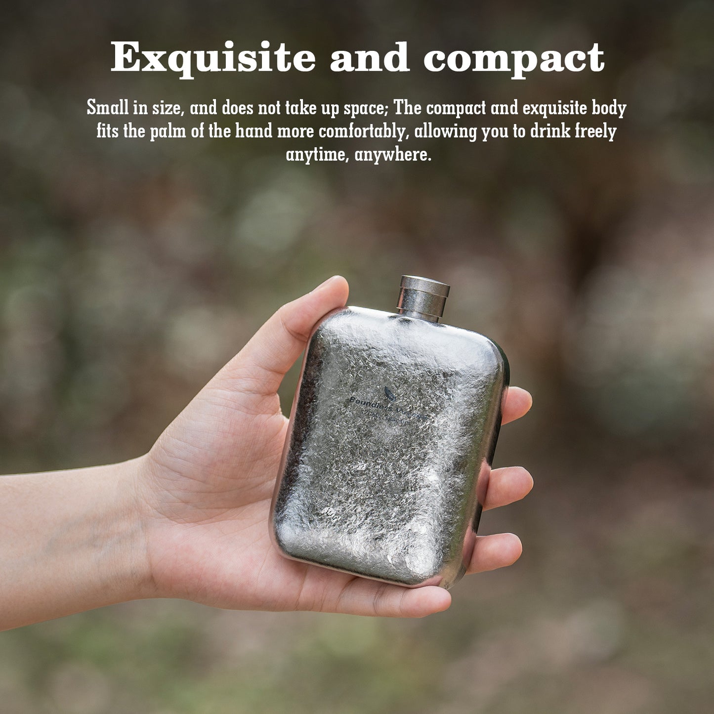 Boundless Voyage Titanium Hip Flask 170ml Small Liquor Flask Bottle for Whiskey Vodka Wine Portable Travel Outdoor Ultralight Pocket Drinkware for Men & Women Ti3263D