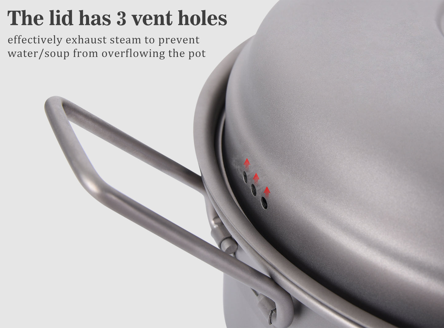 Boundless Voyage 1800ml Titanium Stockpot Steamer Set with Lid, Ultralight Outdoor Soup Pan Mess Kit for Camping, Stovetop & Campfire Use Ti2058C