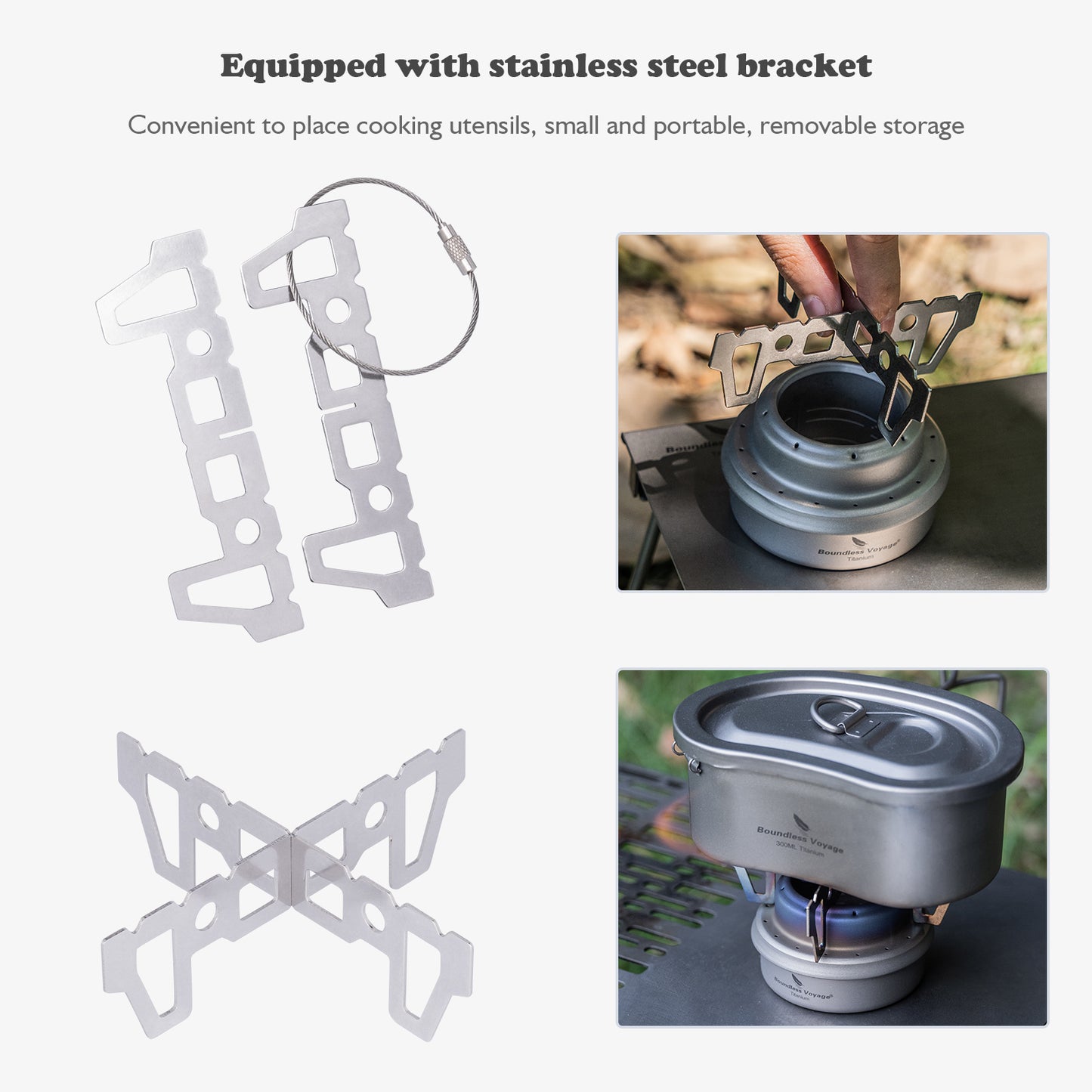 Boundless Voyage Mini Titanium Alcohol Spirit Stove | Ultralight Portable Camping Alcohol Burner, Outdoor Cooker for Backpacking Picnic Travel Ti2001C