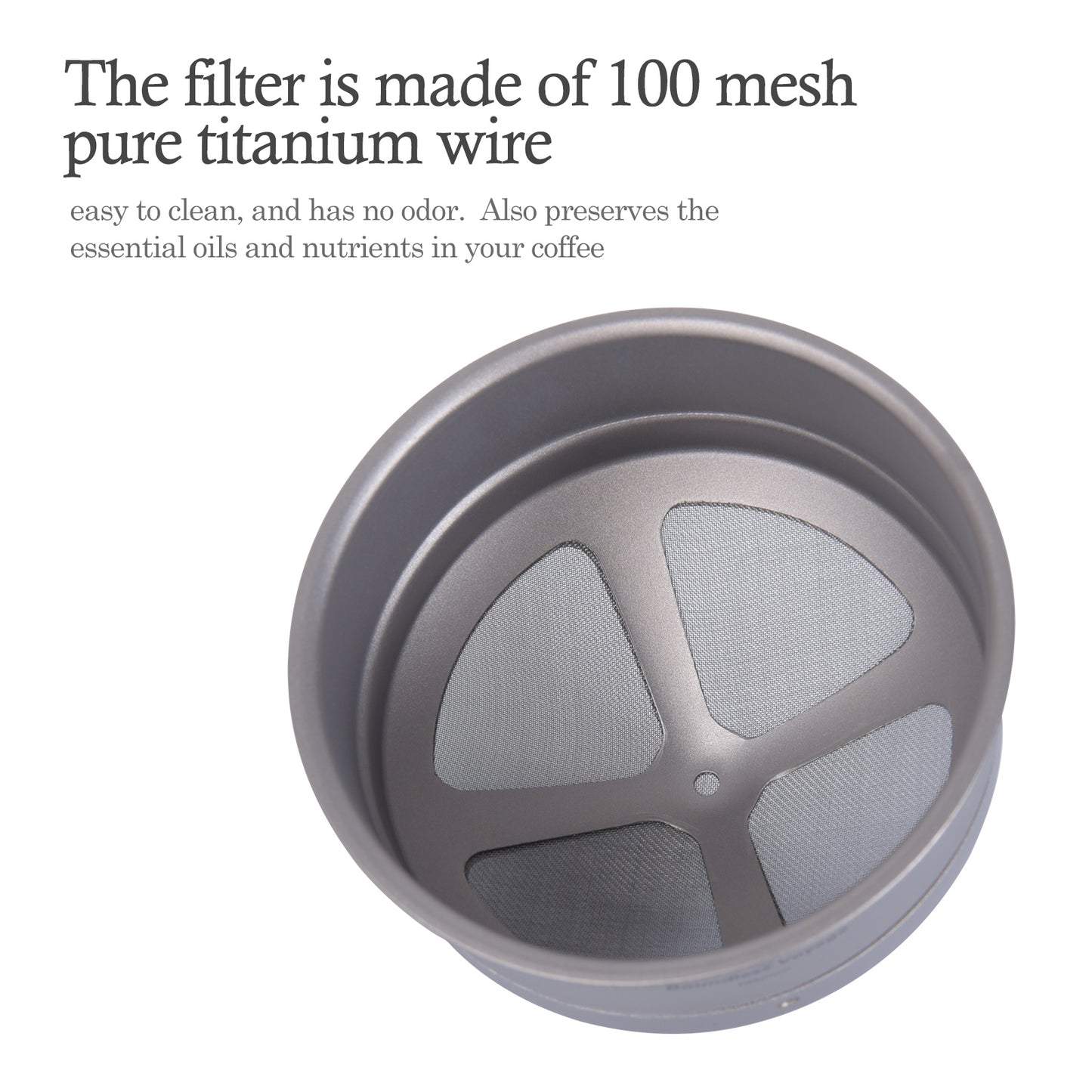 Boundless Voyage Titanium Pour Over Coffee Filter 100-Mesh Paperless, for Camping Travel Home, Ti6001P/Ti6003P