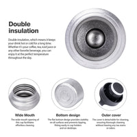 Boundless Voyage Titanium Double-Walled Cup Insulated Bottle 600ml Portable Reusable Travel Coffee Tea Mug for Hot and Cold Beverages Ti3010D