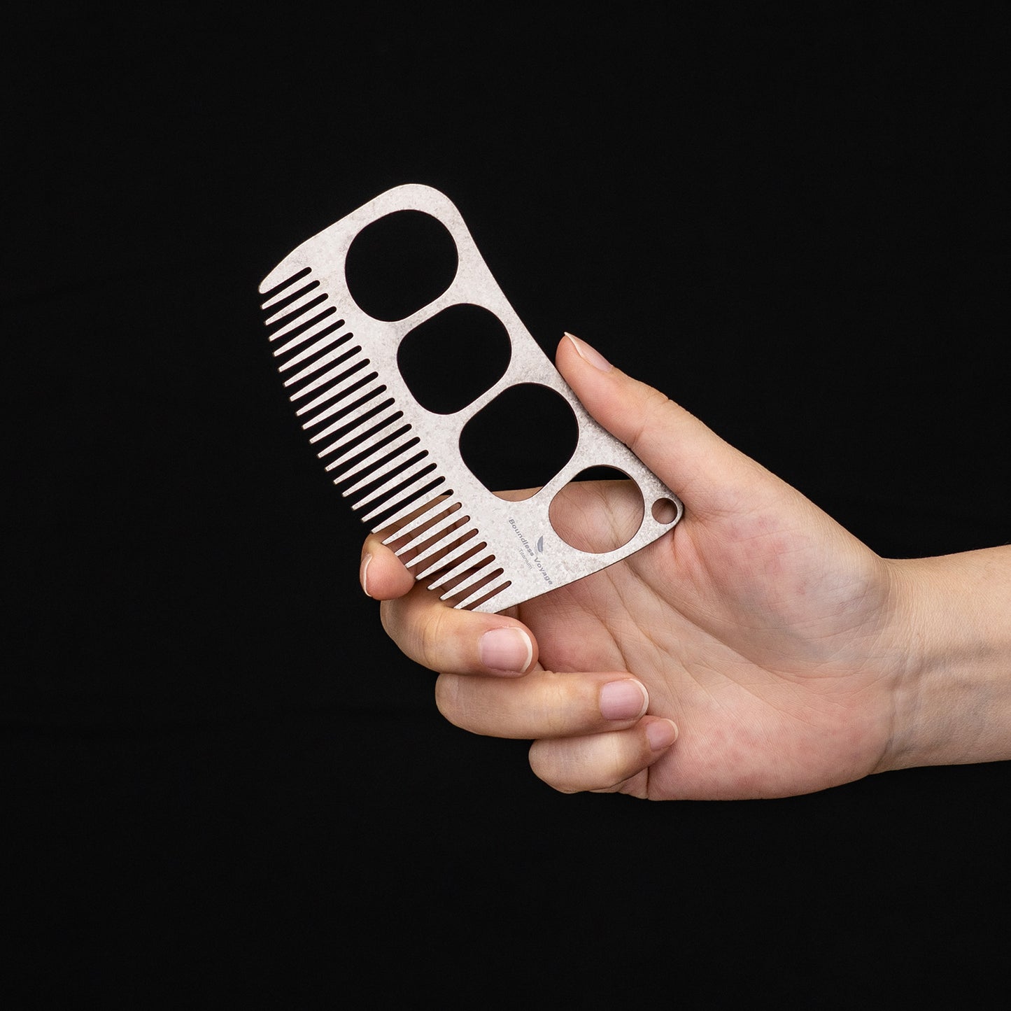 Boundless Voyage Titanium Crescent Comb, Unisex Hair & Beard Grooming Comb for Household Daily Use and Travel Carry