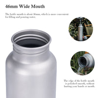 Boundless Voyage Titanium Sport Bottle 800ml with Leakproof Lid & Hook Camping Cycling Drinking Wide Mouth Single Layer Bottle Outdoor Travel Water Flask Pot Ultra-light 172g Ti3003D