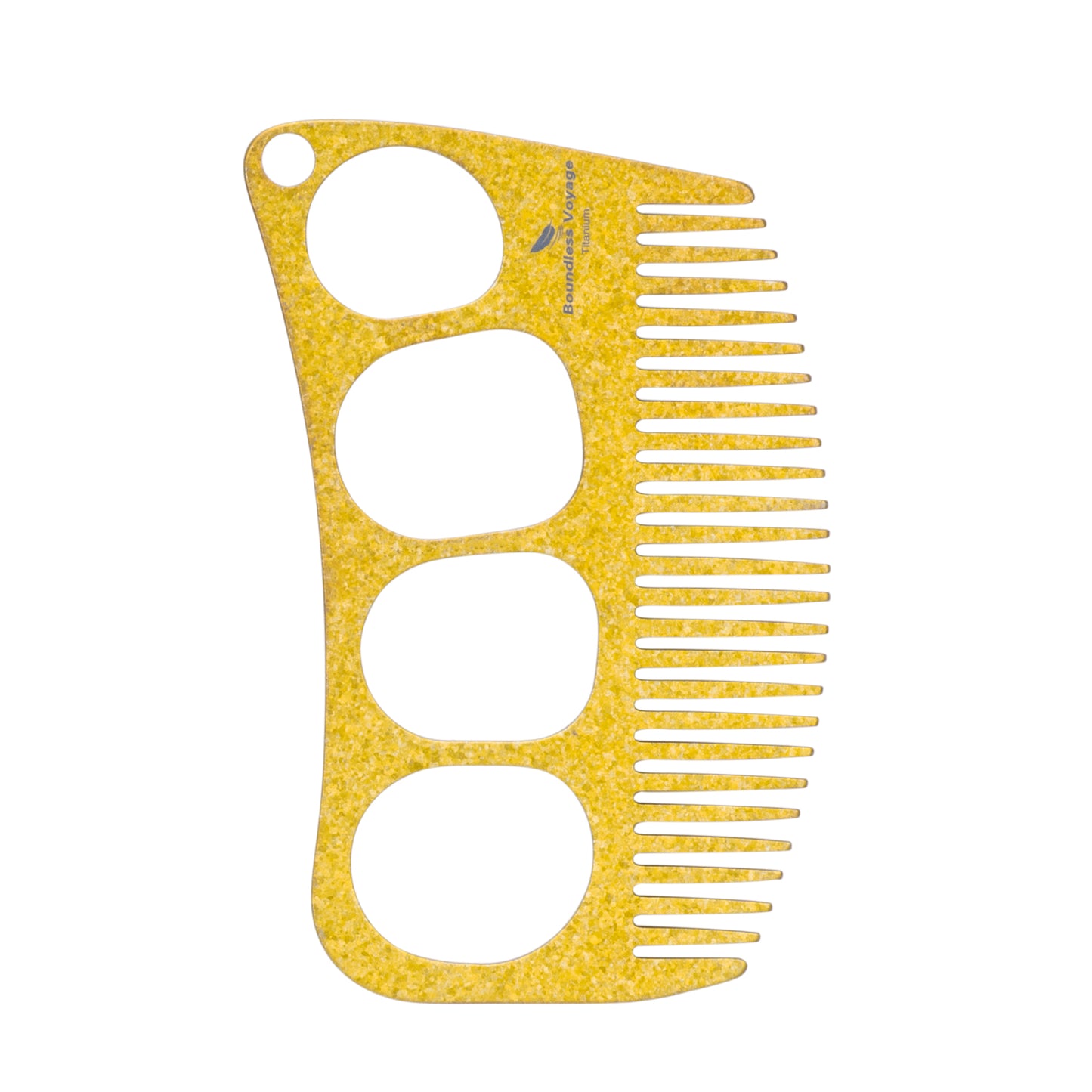 Boundless Voyage Titanium Crescent Comb, Unisex Hair & Beard Grooming Comb for Household Daily Use and Travel Carry
