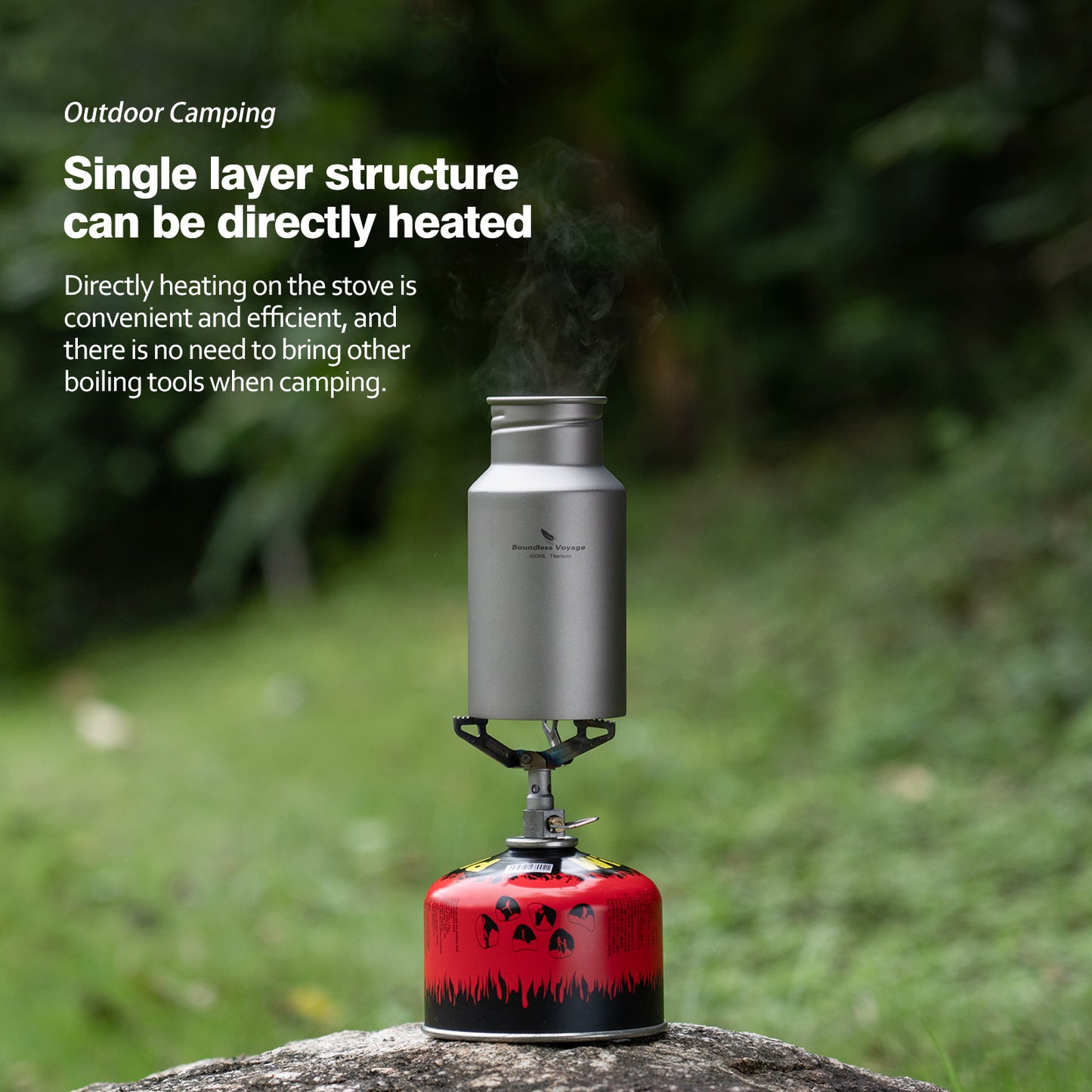 Boundless Voyage Titanium Water Bottle with Lid Reusable Sport Drinking Bottle for Camping Hiking Picnic Climbing Running Tea Coffee