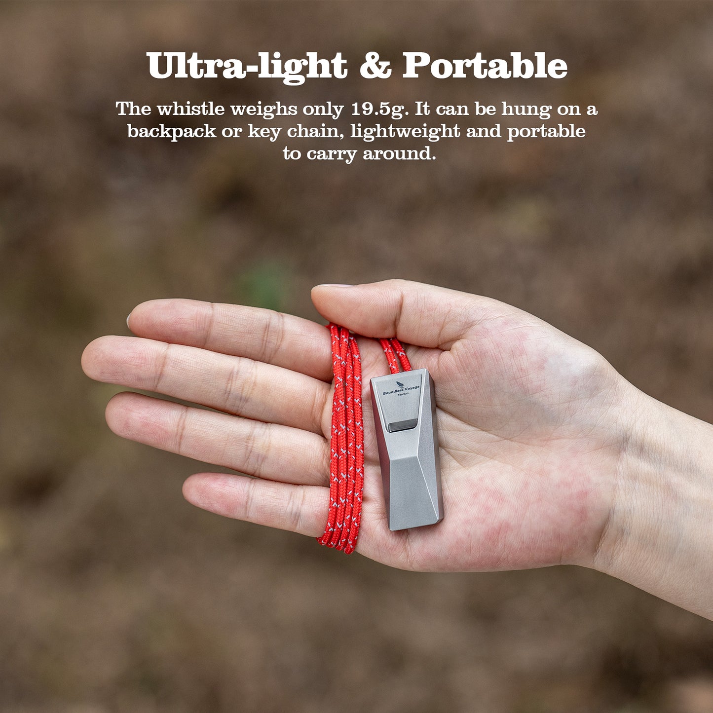 Boundless Voyage Titanium Whistle Emergency Survival Safety Whistles with Lanyard Loud for Outdoor Camping Hiking Coaches Training Sports Keychain Whistle Ti9023O