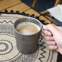 Boundless Voyage Titanium Coffee Cup 250ml Tea Mug Outdoor Camping Tableware Portable Lightweight Mug Ti3051D-Ti3051D