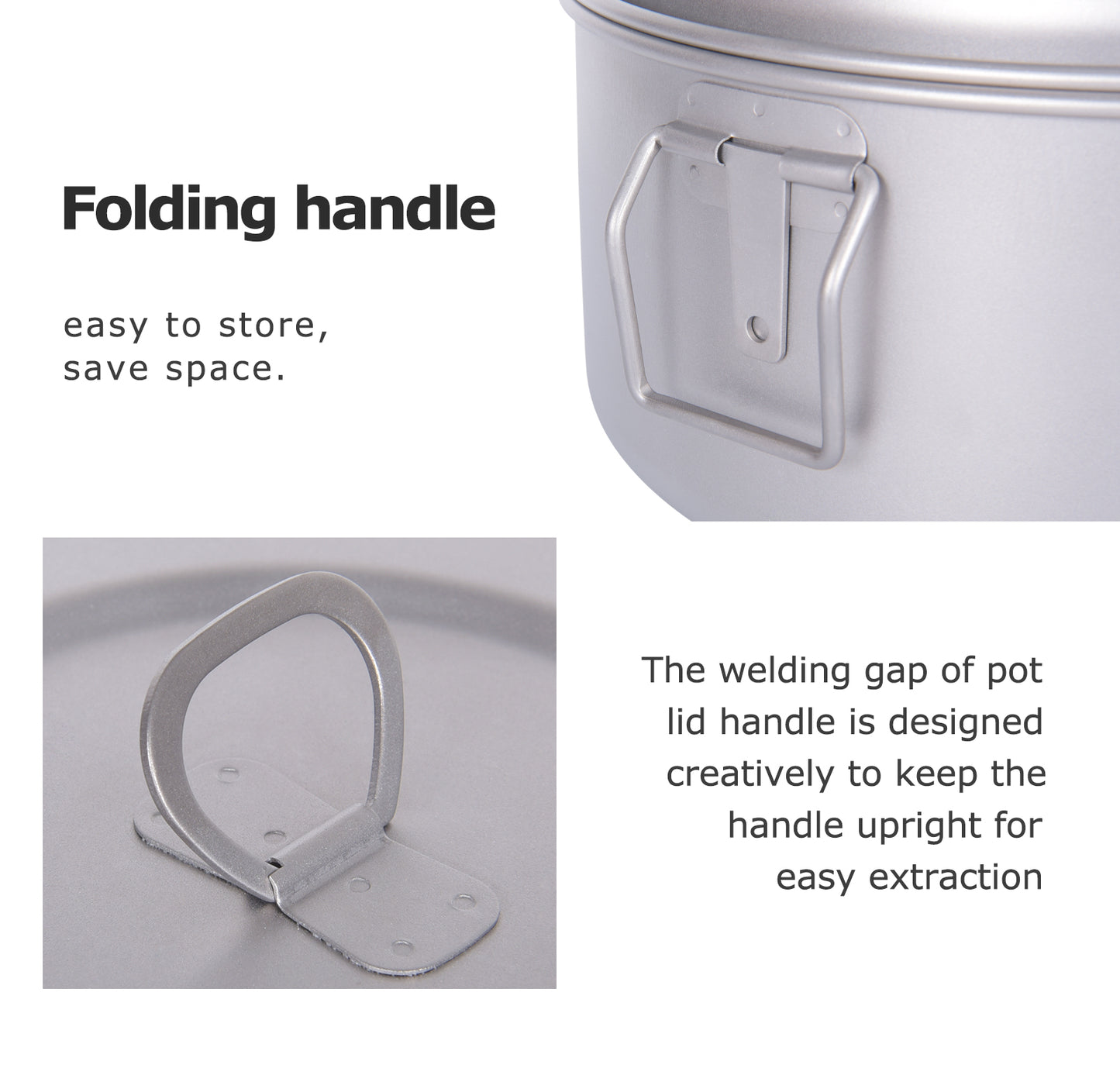 Boundless Voyage Titanium Food Steamer Pan & Stock Soup Pot, Portable Hanging Hot Pot Kitchenware for Outdoor Camping Picnic Travel Household Cooking Ti2112C- Ti2114C