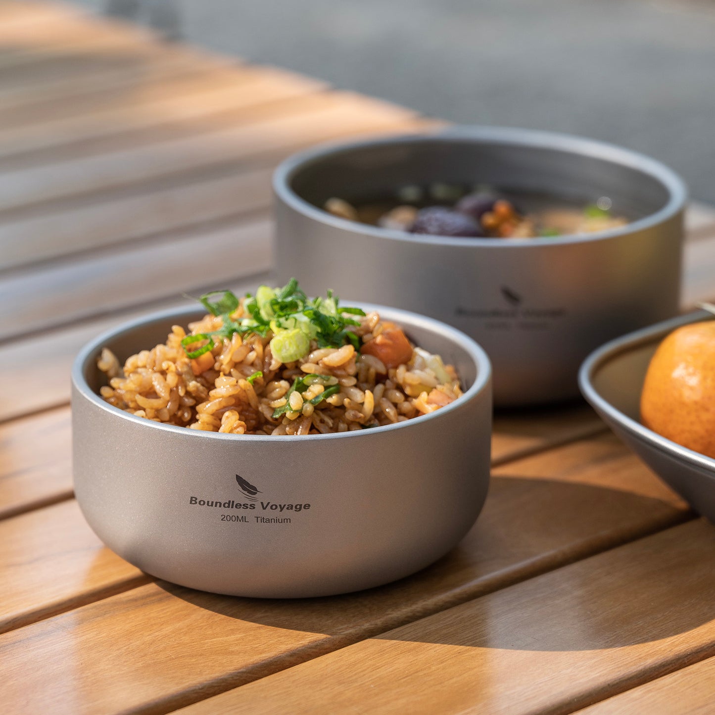 Boundless Voyage Sandblasted Double Walled Pure Titanium Bowl 200ml / 420ml | Ultralight Portable Metal Tableware for Oatmeal, Rice, Soup, Outdoor Camping & Daily Home Use Ti1083T/Ti1084T