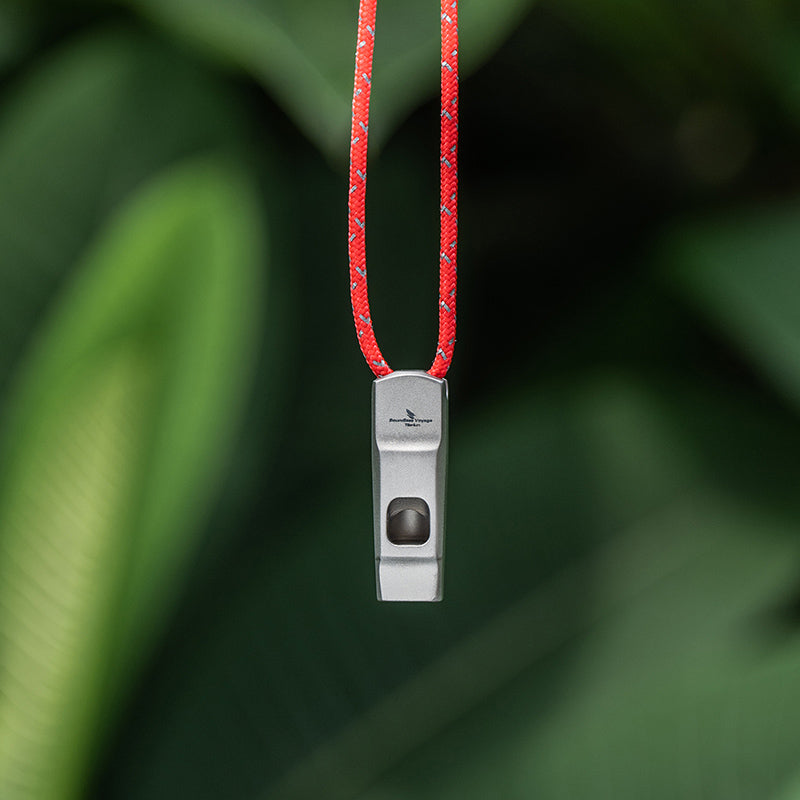Boundless Voyage Titanium Whistle Emergency Survival Safety Whistles with Lanyard Loud for Outdoor Camping Hiking Coaches Training Sports Keychain Whistle Ti9020O