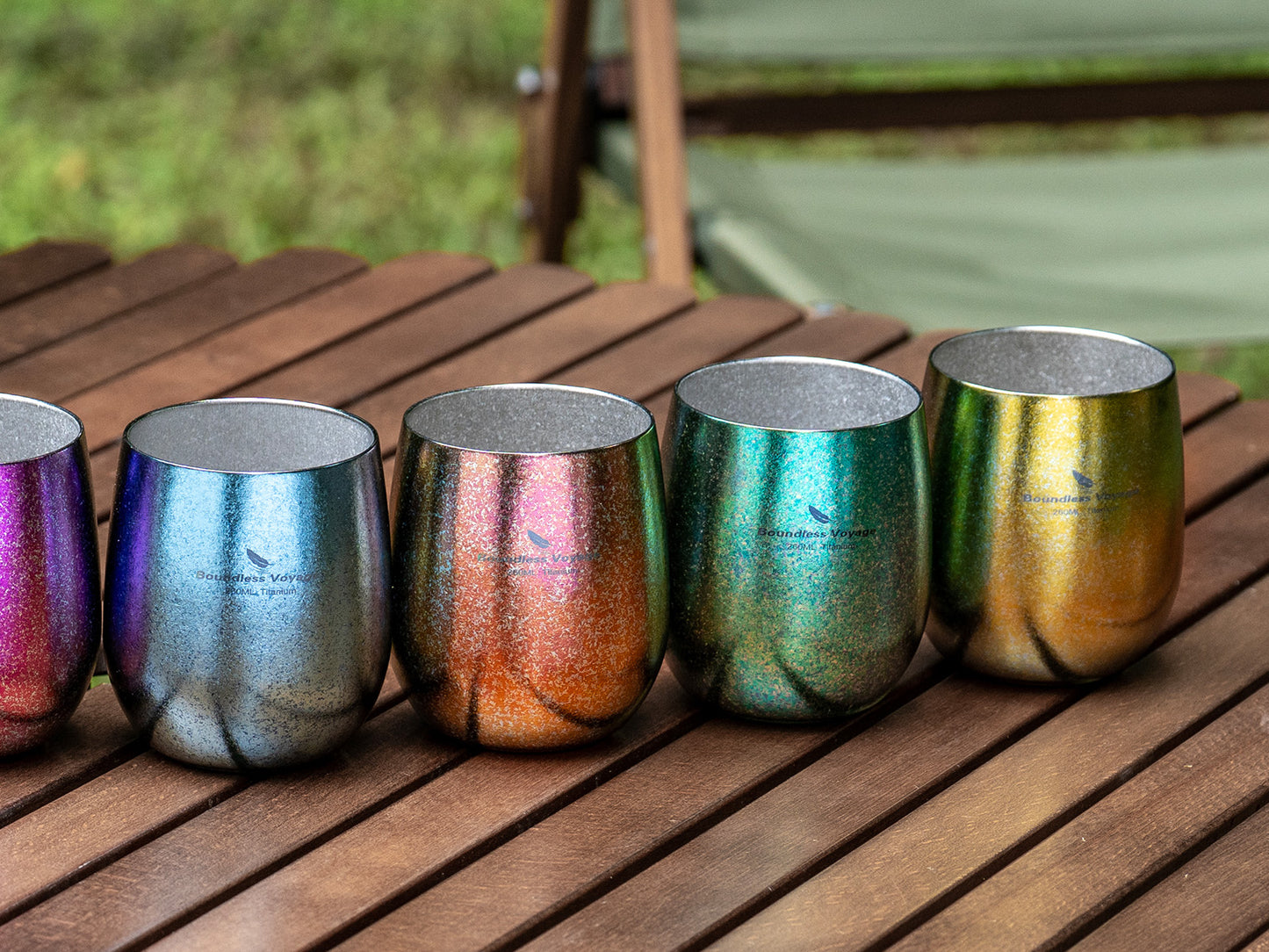 Boundless Voyage 260ML Titanium Double-Walled Egg Shaped Cup, Ice Crystal High-Temp Crystalline Texture Insulated Tea Coffee Mug, Ultralight Portable Drinkware for Camping, Travel & Daily Home Use Ti3084D