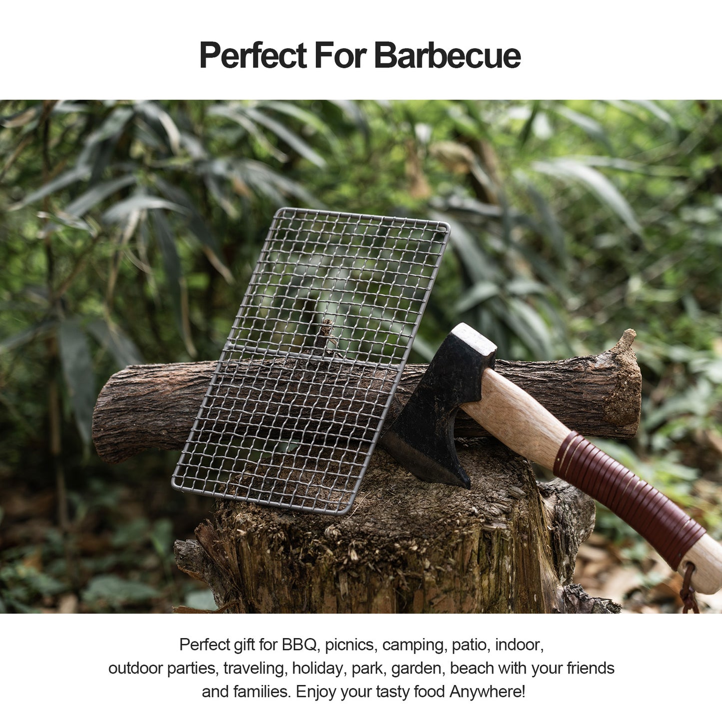Boundless Voyage Mini Titanium BBQ Grill Plate | Durable Portable Charcoal Grilling Tray with Carry Bag, Outdoor Cookware for Camping & Beach Ti2022C