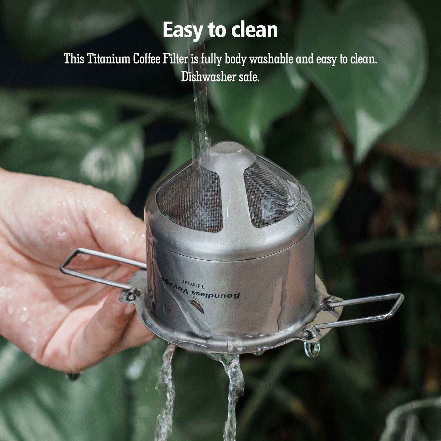 Boundless Voyage Titanium Folding Coffee Drip Filter, Ultralight Portable Hanging Ear Hand Brew Coffee Filter, Fits Mugs with 6.5cm–12.5cm Diameter Ti6002P