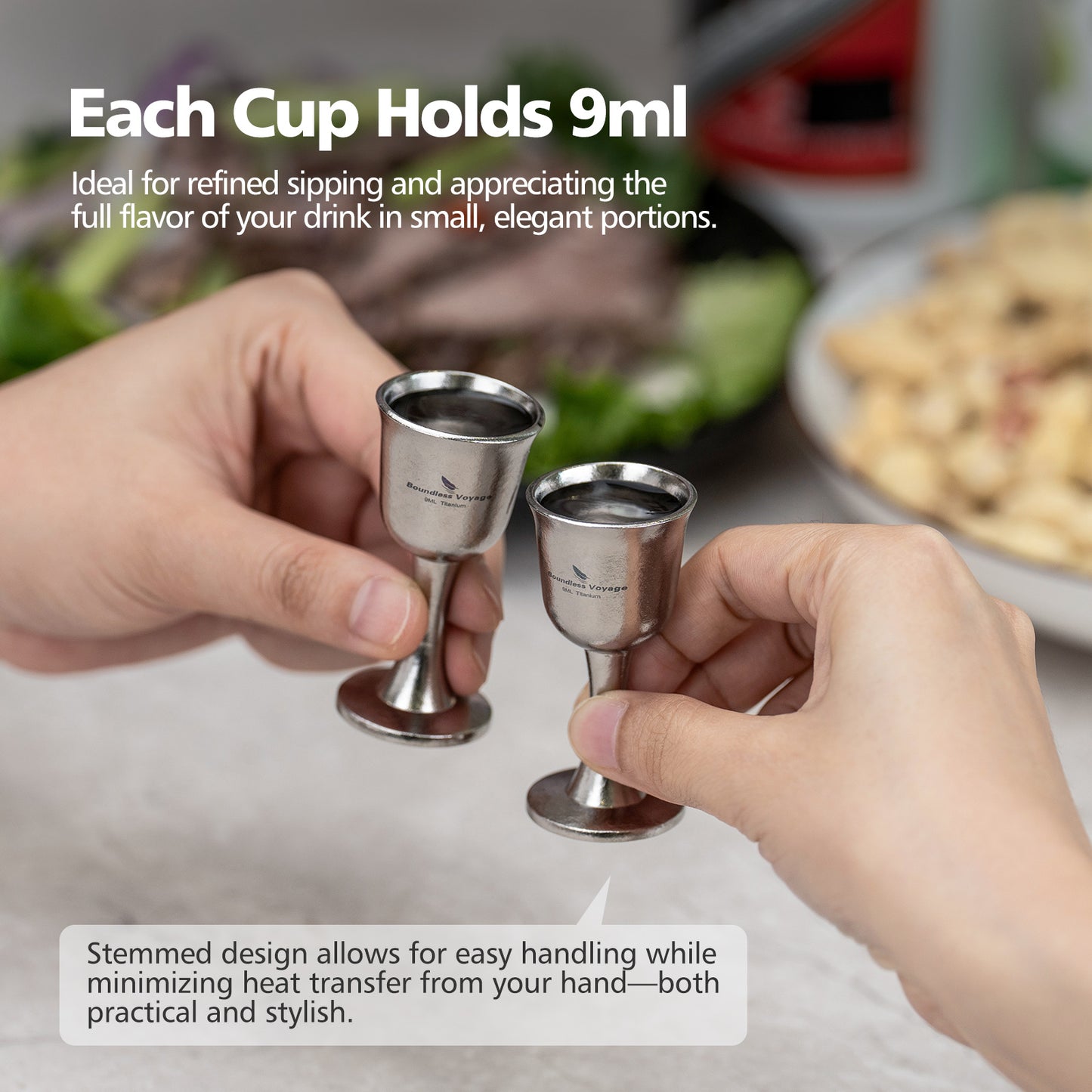 Boundless Voyage 3 Pieces Titanium Japanese Sake Set, 150ml Sake Carafe with 2  Cups, for for Sake Japanese Wine/Soju/Drink/Tea Dishwasher Safe Portable Drinkware for Outdoor Travel Ti3266D