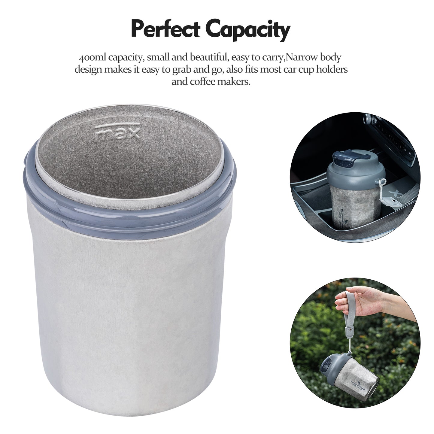 Boundless Voyage 400ml Titanium Vacuum Insulated Travel Coffee Mug , Spill-Proof Thermal Cup for Hot & Cold Drinks  Ti3236D