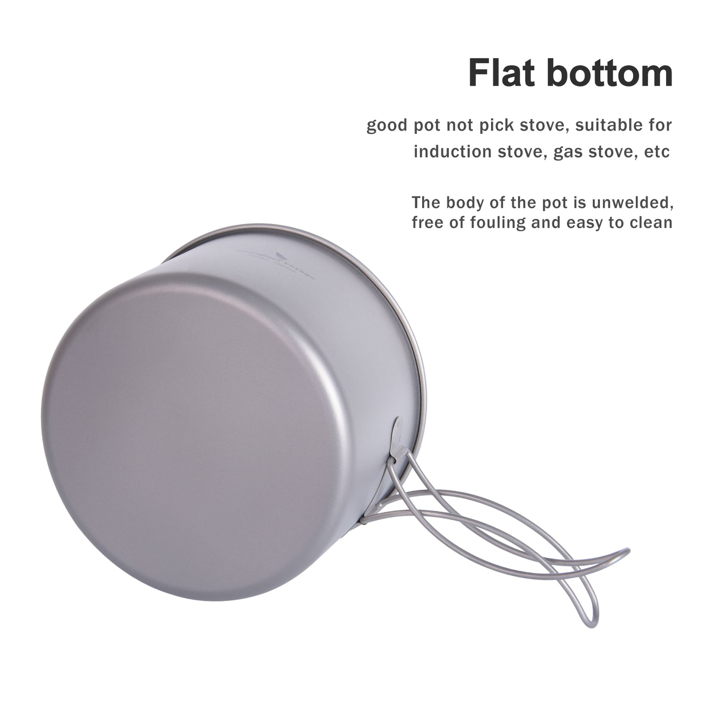 Boundless Voyage Outdoor Titanium Pot with Pan Set, Collapsible Folding Handle Portable Cookware for Camping Hiking Backpacking Cooking Ti2110C