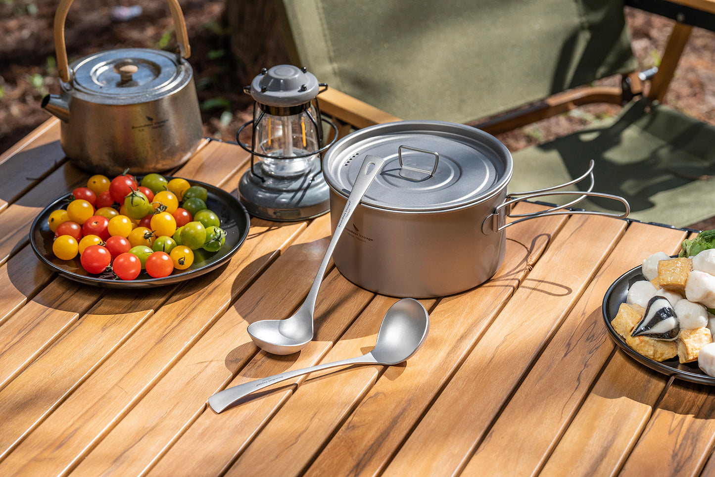 Boundless Voyage Titanium Long Handle Ladle Soup Spoon Thickeness Tableware Porridge Stew Sauce Deep-bowled Ladle Scoop Kitchen Cooking Utensils Ti1060T