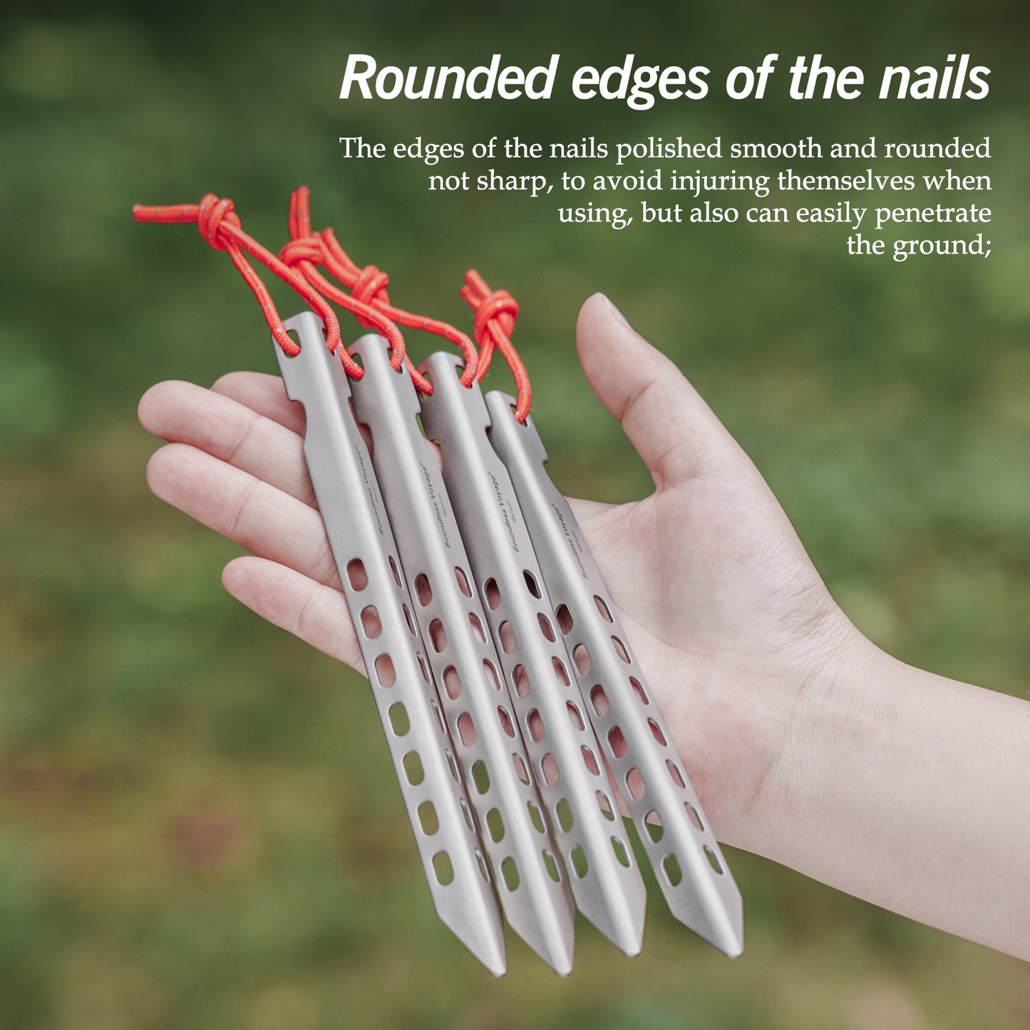Boundless Voyage 16.5cm  V-Shape Pure Titanium Tent Stakes | Ultralight Heavy Duty Ground Pegs, Outdoor Camping Accessories, 6Pcs / 8Pcs / 12Pcs Optional Sets Ti4008P