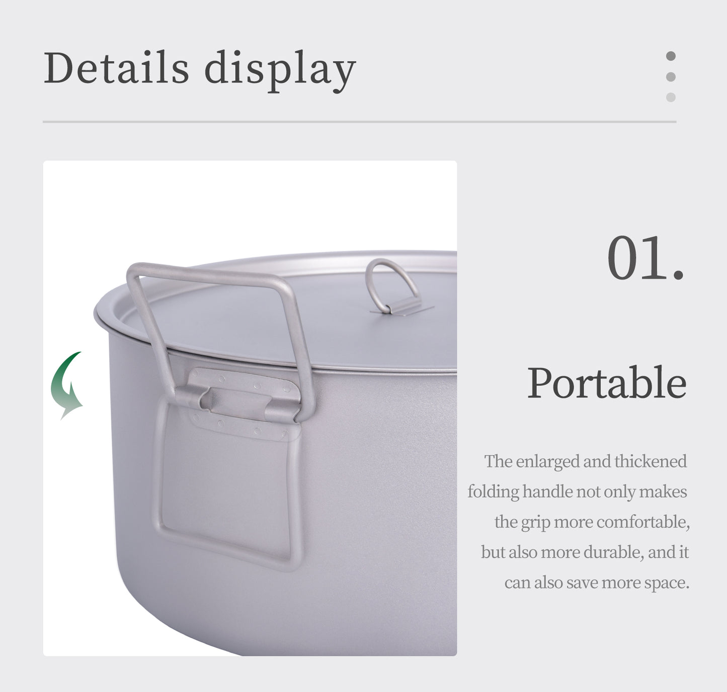 Boundless Voyage 5L Titanium Stock Pot with Lid & Folding Handle, Large Capacity Portable Soup Pot for Outdoor Camping Hiking Picnic & Home Kitchen Ti2104C