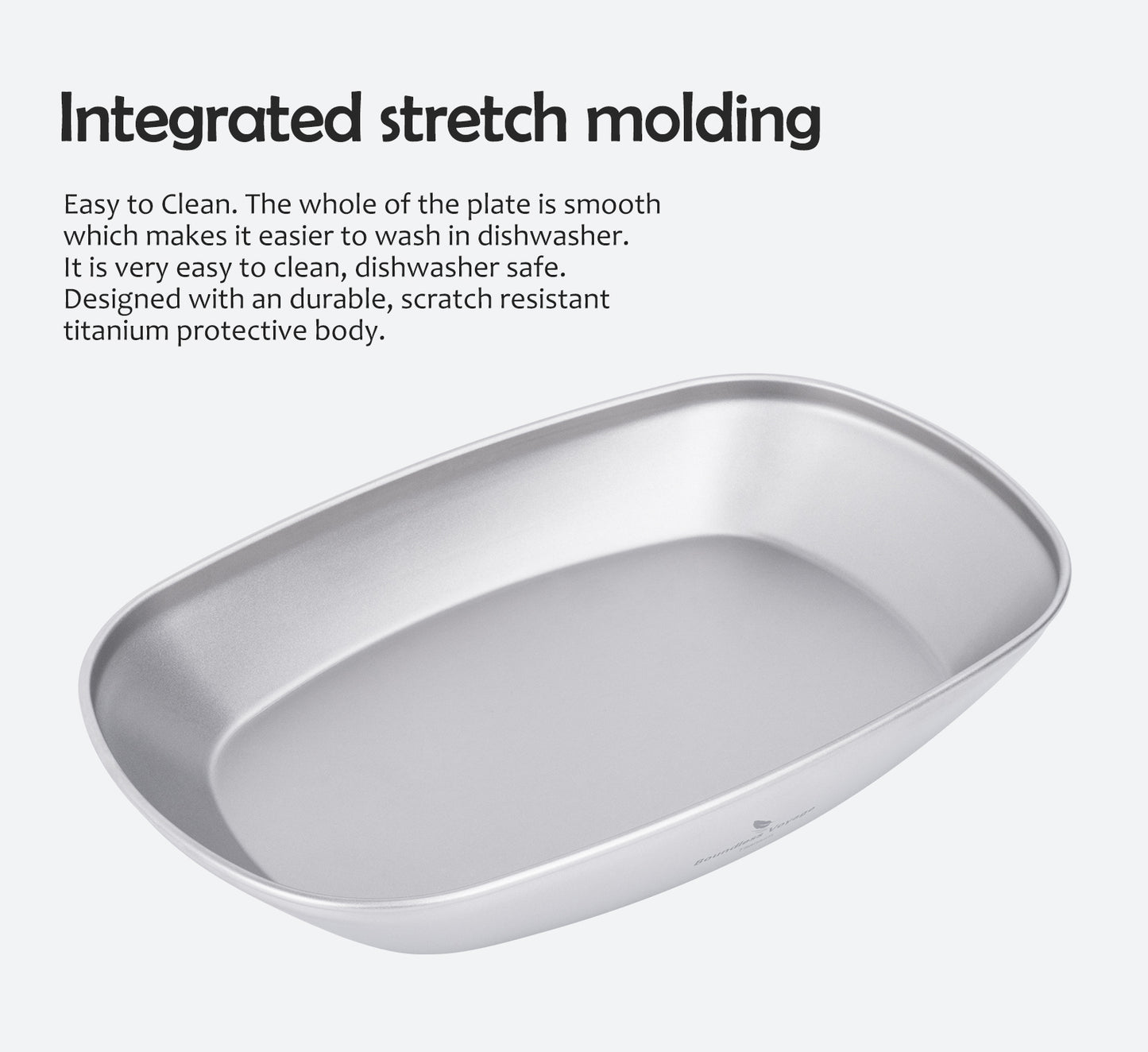 Boundless Voyage Ultralight Pure Titanium Plate, Portable Outdoor Camping Dish with Mesh Carry Bag for Hiking Backpacking Picnic Daily‑Use Tableware Ti1143T