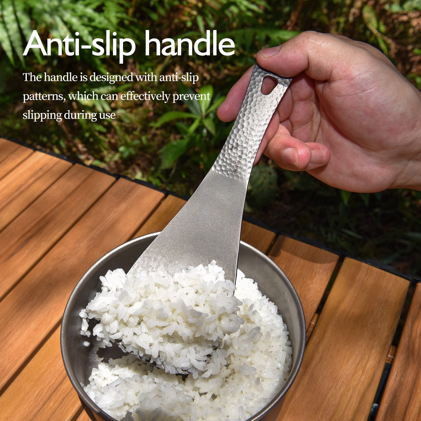 Boundless Voyage Titanium Rice Ladle Outdoor Camping Household Rice Meal Shovel Scoop Spoon Thickened Ti1079T