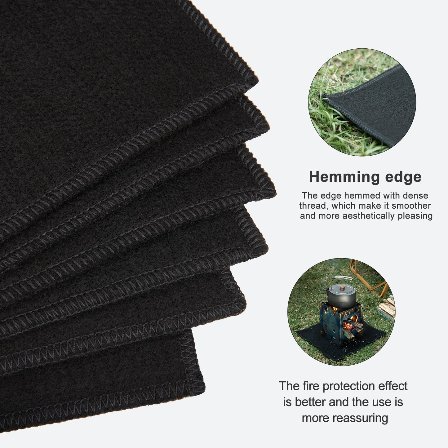 Boundless Voyage Fire Blanket for Heat Resistant Welding Blanket 1472°F Flame Retardant Carbon Felt for Grill Stove Soldering Protection BV1037/BV1038