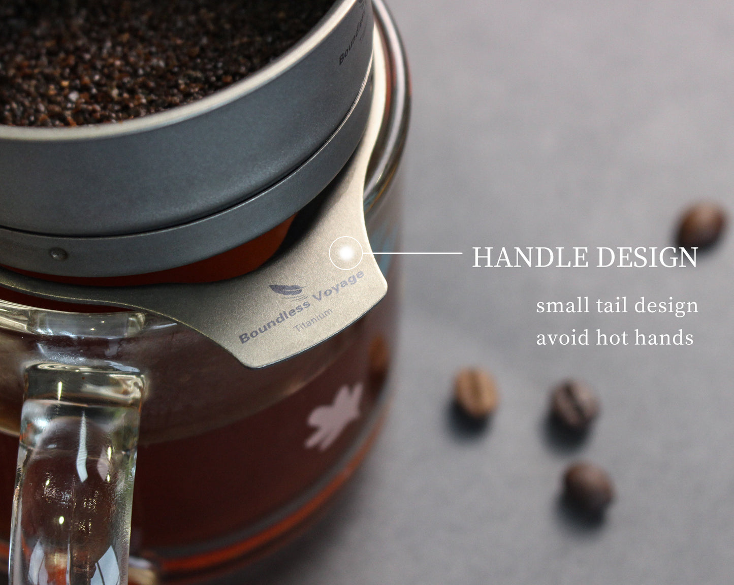 Boundless Voyage Titanium Coffee Mesh Filter, Paper‑Less Reusable Pour‑Over Coffee Dripper Holder for Outdoor Camping, Travel and Home Daily Use Ti6003P