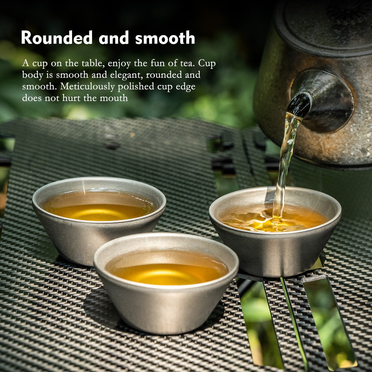 Boundless Voyage 30ml Titanium Double-Wall Tea Cup, Stackable Mini Cup for Tea Sake Camping Ti3083D