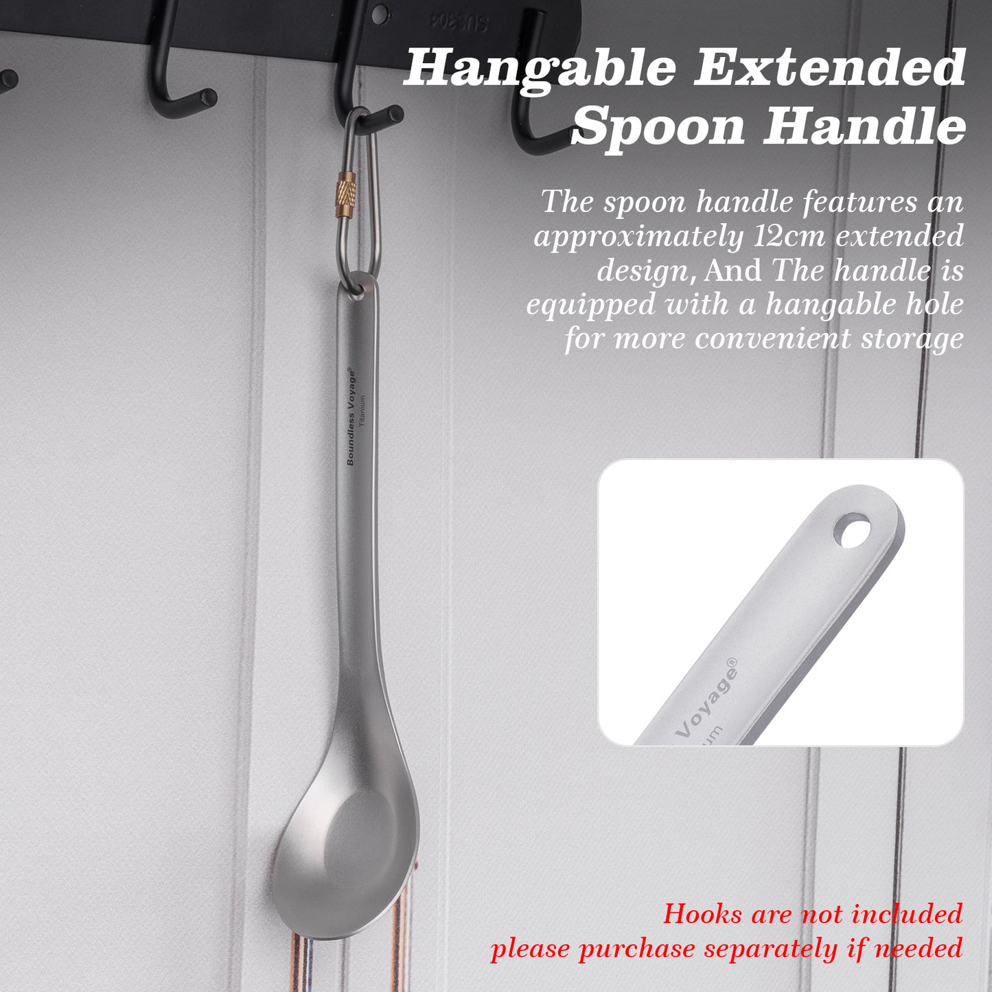 Boundless Voyage Long Handle Pure Titanium Soup Spoon | Ultralight Reusable Cutlery for Camping, Hiking & Daily Use Ti1029T