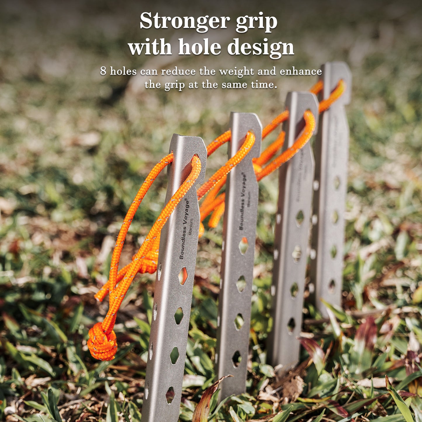 Boundless Voyage 16.5cm V-Shape Pure Titanium Tent Stakes | Ultralight Heavy Duty Ground Pegs, Outdoor Camping Accessories, 6Pcs & 8Pcs Optional Packs Ti4007P