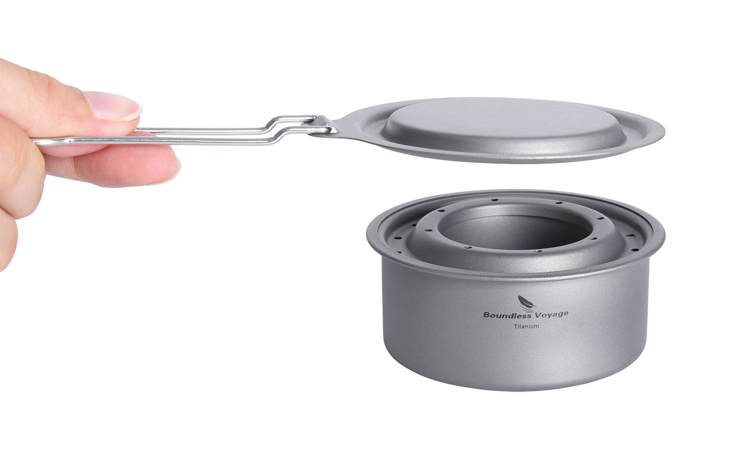 Boundless Voyage Mini Titanium Alcohol Stove | Portable Spirit Burner, Dual-Use Wood & Alcohol Furnace, Outdoor Cookware for Hiking & Backpacking Ti2011C