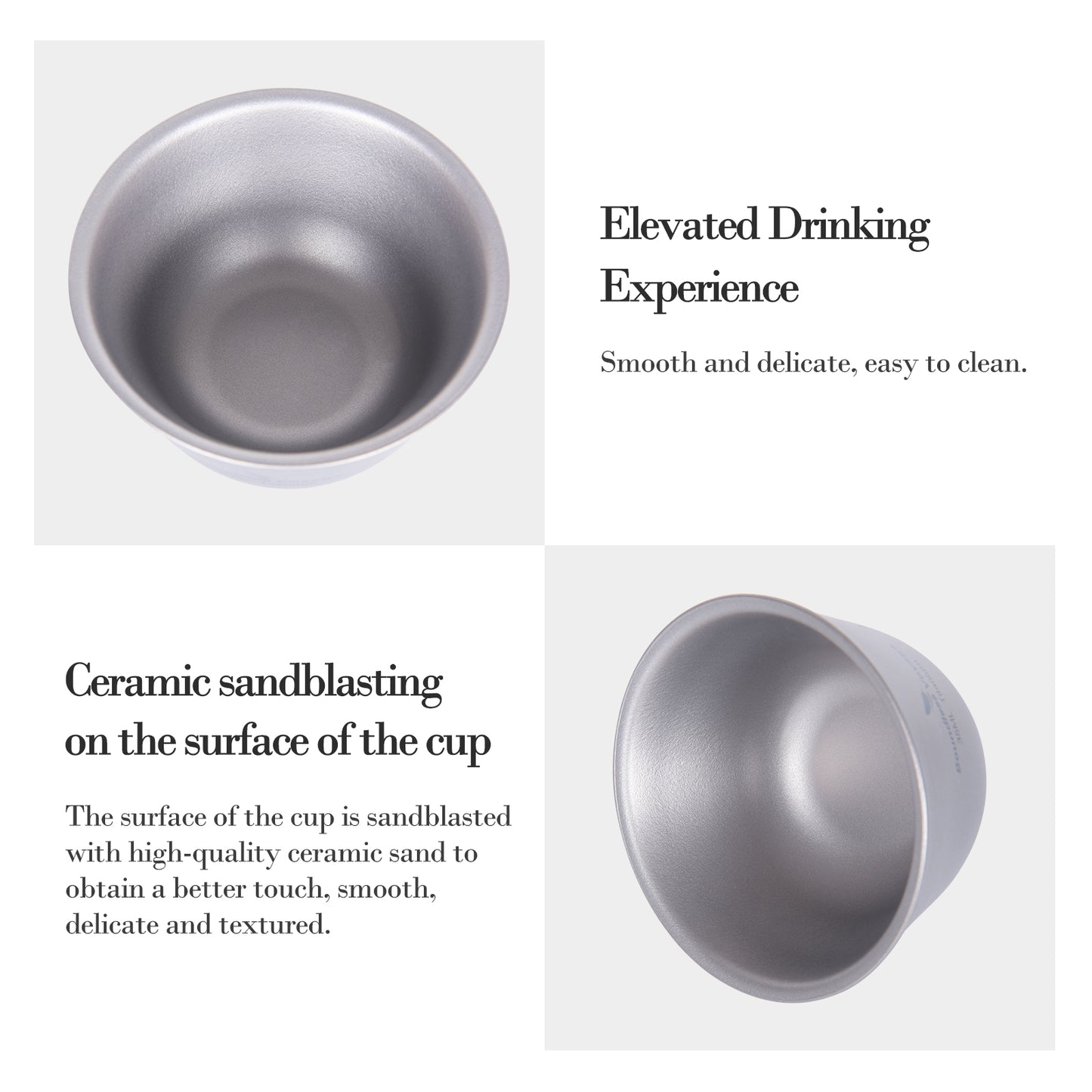 Boundless Voyage 35ml Double-Wall Titanium Sake Cup & Kung Fu Tea Cup, Portable Mini Mug for Camping, Picnic & Daily Home Use Ti3205D