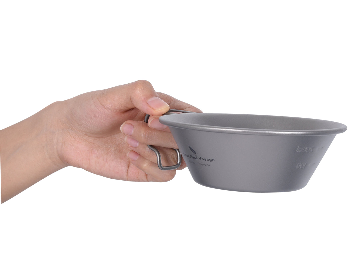 Boundless Voyage Sandblasted Pure Titanium Sierra Cup Bowl with Handle 300ml / 450ml | Portable Outdoor Mug Cookware Tableware for Camping & Hiking Ti1090T-Ti1092T