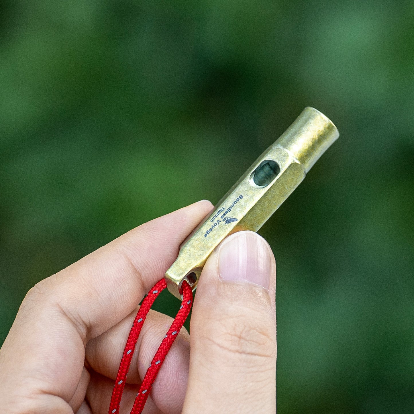 Boundless Voyage Titanium Whistle Emergency Survival Safety Whistles with Lanyard Loud for Outdoor Camping Hiking Coaches Training Sports Keychain Whistle  Ti9015O