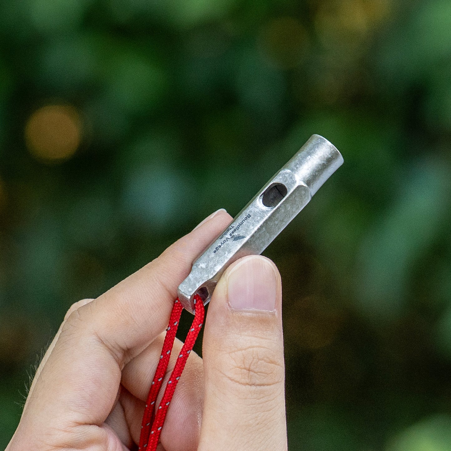 Boundless Voyage Titanium Whistle Emergency Survival Safety Whistles with Lanyard Loud for Outdoor Camping Hiking Coaches Training Sports Keychain Whistle  Ti9015O