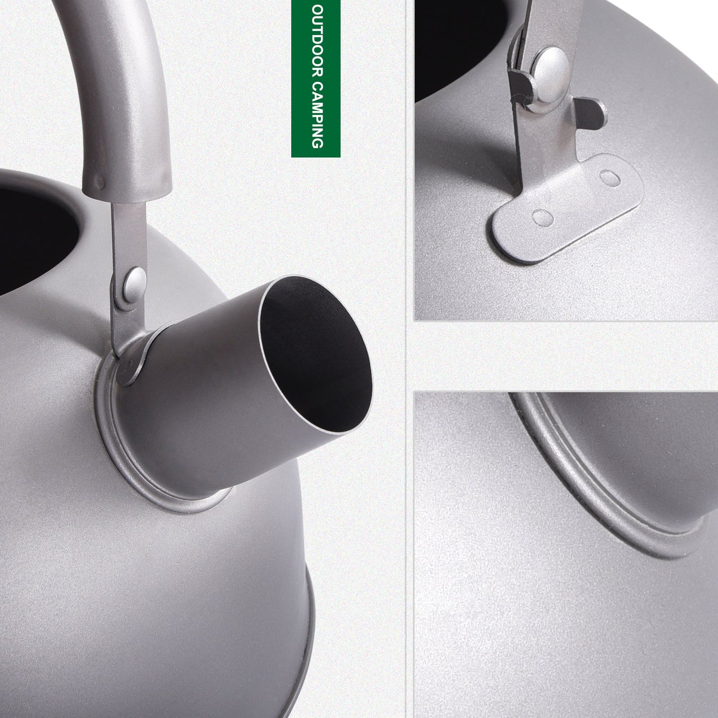 Boundless Voyage 2L Titanium Tea Kettle with Whistle, Stovetop Camping Kettle for Hiking Outdoor Home Kitchen Ti3097D