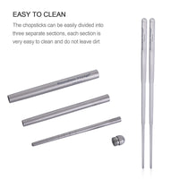 Boundless Voyage Foldable Telescopic Titanium Chopsticks Outdoor Camping Travel Picnic Folding Tableware Cutlery Titanium Camping Utensils Ti1004T