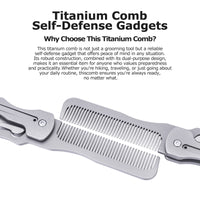 Boundless Voyage Titanium Hair Styling & Beard & Mustache Folding Pocket Comb, Portable EDC Accessories for Men and Women Ti9011O
